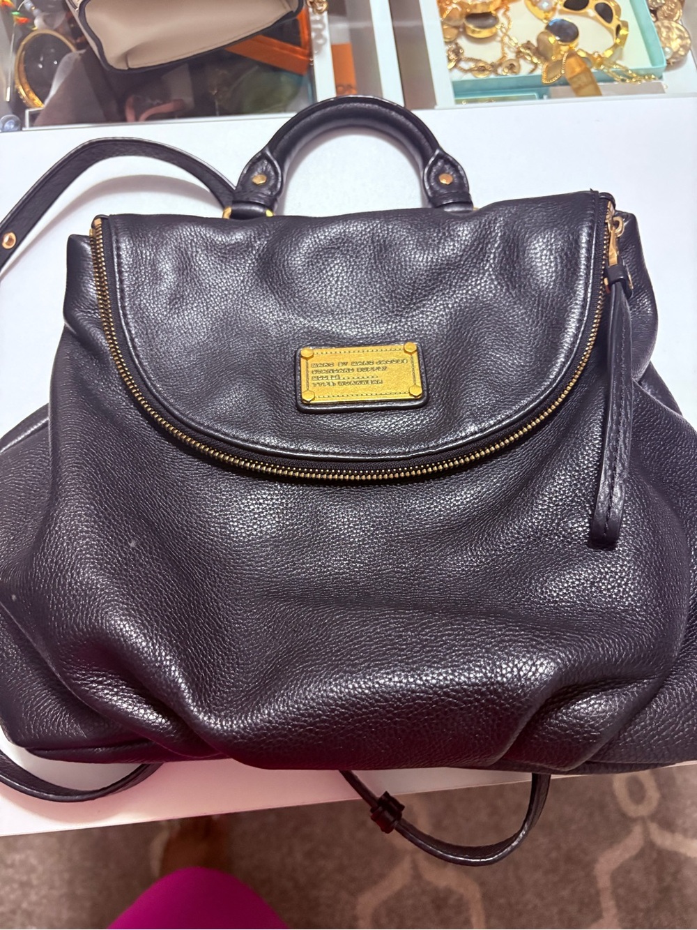 Marc Jacob  Black Leather Backpack Shoulder Bag with Gold Hardware - make offer